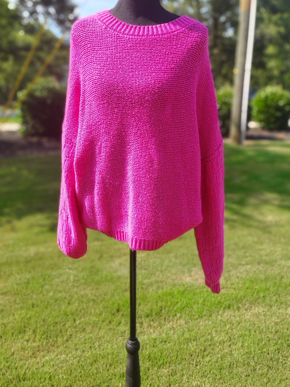 Bright Pink Women's Knit Sweater
